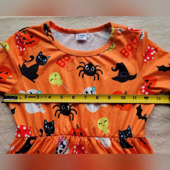 Patpat Children's Orange Long Sleeves  Halloween Dress Size 5/6 - Picture 5 of 9